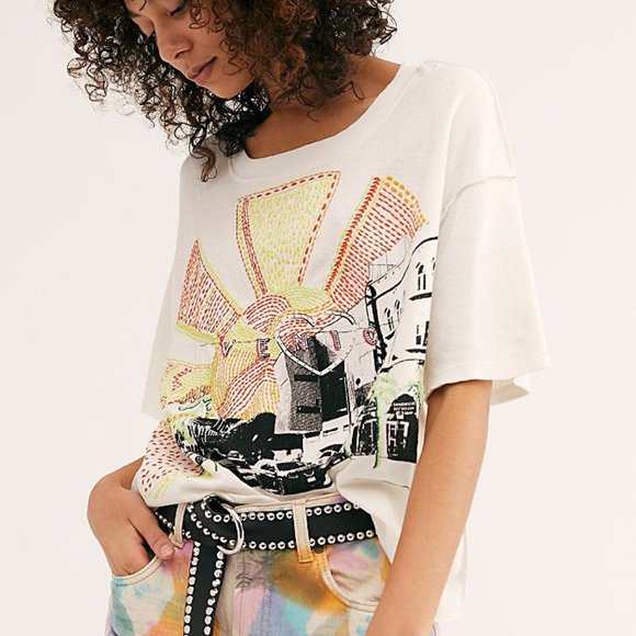 Free People We The Free Road House Tee XS oversized fits like a medium - Picture 3 of 5